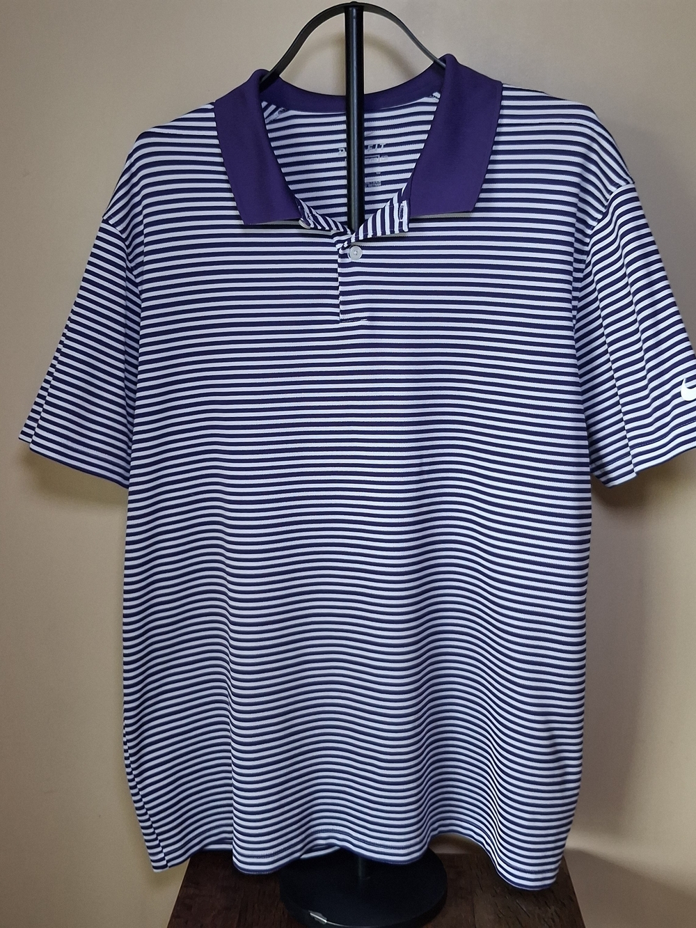 Nike Men's Dri-Fit Standard Fit Purple & White Polo; Sz. XL